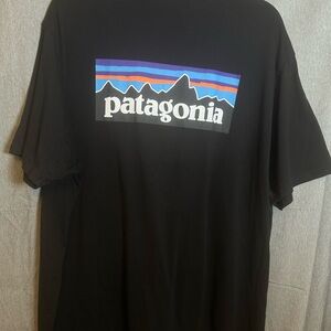 Patagonia Black Tee with Vibrant Logo